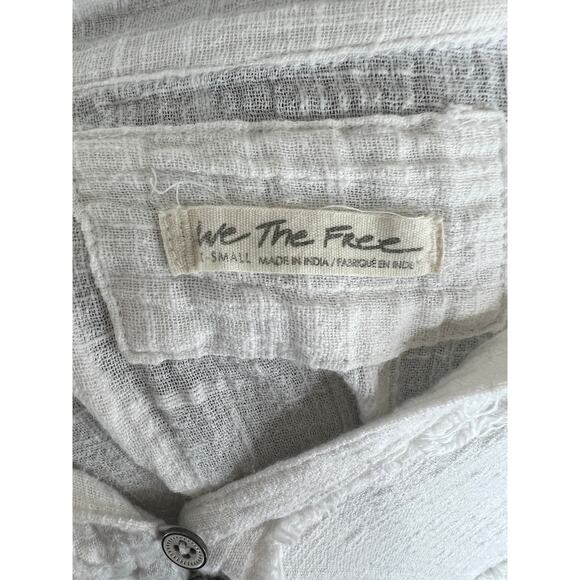We The Free Ivory Button Down Long Sleeve Cotton Collared Shirt Size XS - Picture 6 of 8